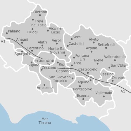 frosinone provincia e paesi vicino ai parchi